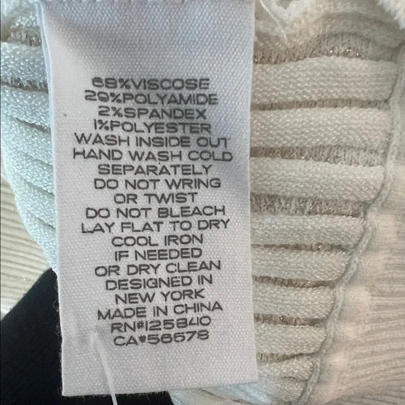 INTERMIX Cream Ribbed V-Neck Wrap Sweater - Picture 3 of 4